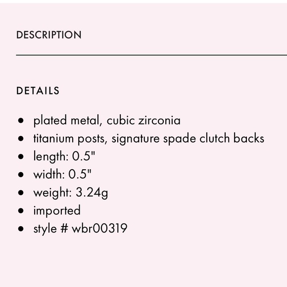 $48 Kate Spade first bloom stud earrings clear / gold - Picture 5 of 7